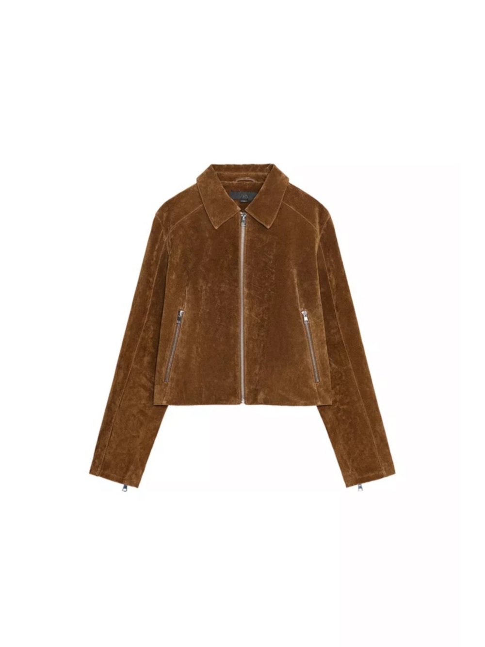 Zara 100% LEATHER SHORT JACKET